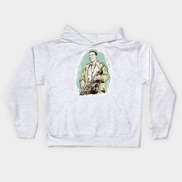 Wayne Shorter - An illustration by Paul Cemmick Kids Hoodie by PLAYDIGITAL2020